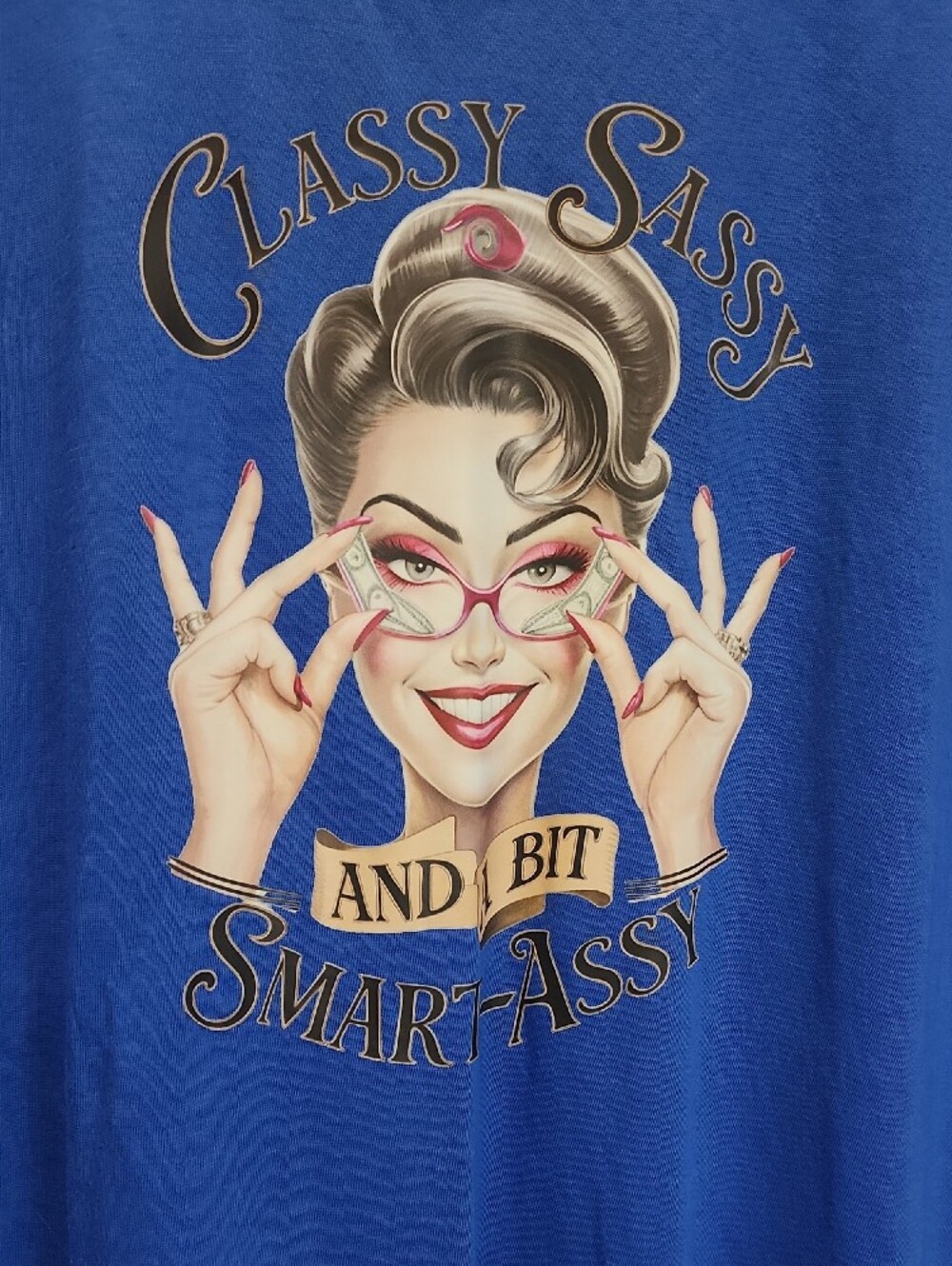 Classy Sassy Short Sleeve Graphic Tee - Royal Blue